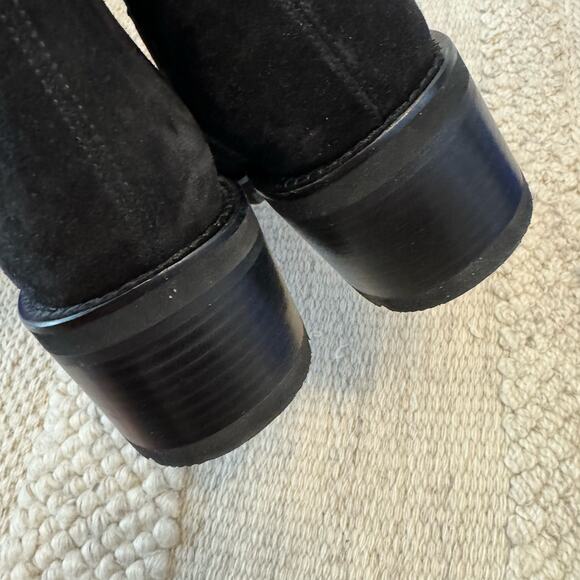 Stuart‎ Weitzman Boulevard Suede Bootie Pull On Black Moto NEW with Box 9.5 - Picture 7 of 9